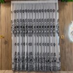 Perdea In cu Broderie Maya cu Flori Negre - imagine 9