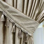 Draperie de Catifea Texturata Tokyo Blackout 80% Bej - imagine 2