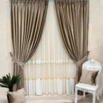 Draperie de Catifea Texturata Tokyo Blackout 80% Bej - imagine 4