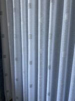 Perdea cu Model din In Gros Alb/Gri