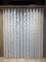Perdea Striată cu Paiete Aurii Cristalia L5m/H2.50m cu Rejansa de 8 cm - imagine 2