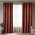Draperie din Velur Raiat  Sonil Blackout 85% Caramiziu