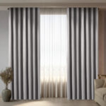 Draperie din Velur Raiat  Sonil Blackout 85% Gri Deschis