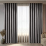Draperie din Velur Raiat  Sonil Blackout 85% Gri Platinat