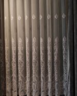 Perdea Aura din Bambus cu Broderie Albă 48109 L4.10m/H2.55m cu Rejansa Wave