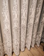 Perdea Aura din Bambus cu Broderie Albă 48109 L4.10m/H2.55m cu Rejansa Wave - imagine 3