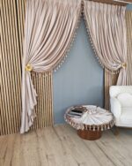 Set Elegant Draperie Catifea cu Ciucuri + Față de Masă Rotundă 1 m - imagine 6