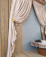 Set Elegant Draperie Catifea cu Ciucuri + Față de Masă Rotundă 1 m - imagine 5