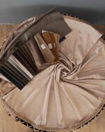 Set Elegant Draperie Catifea cu Ciucuri + Față de Masă Rotundă 1 m - imagine 4