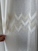 Perdea din In cu  Broderie  Eleganta Crem/Auriu 12626