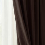 Draperie de Textura Groasa Yemen 80% Blackout Maro Inchis L4m/H2.45m cu Rejansa 6 cm - imagine 2