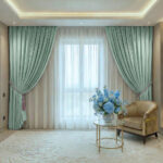 Draperie de Textura Groasa Yemen 80% Blackout Verde Menta Deschis