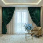 Draperie de Textura Groasa Yemen 80% Blackout Verde Smarald