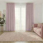 Draperie de Textura Groasa Yemen 80% Blackout Roz Pudra