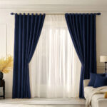 Draperie de Textura Groasa 90% Blackout Yildiz Bleumarin