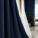 Draperie de Textura Groasa 90% Blackout Yildiz Bleumarin - imagine 2