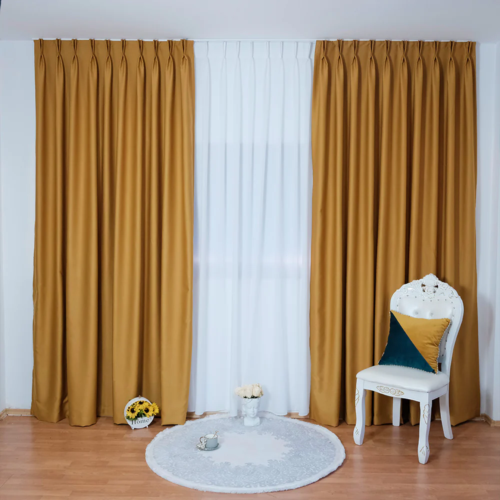 Artboard1_040b49f0-9e97-4254-8e00-71175e47dade.webp Draperie de Stofa Shine cu textura groasa 90% Blackout Mustar - imagine 1