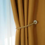 Draperie de Stofa Shine cu textura groasa 90% Blackout Mustar - imagine 4