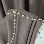 Draperie de Stofa Shine cu textura groasa 90% Blackout Gri - imagine 4