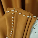 Draperie de Stofa Shine cu textura groasa 90% Blackout Mustar - imagine 3