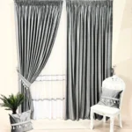 Draperie de Catifea Texturata Tokyo Blackout 80% Gri Deschis