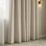 Draperie de Catifea Texturata Valencia Blackout 90% Bej Inchis - imagine 3