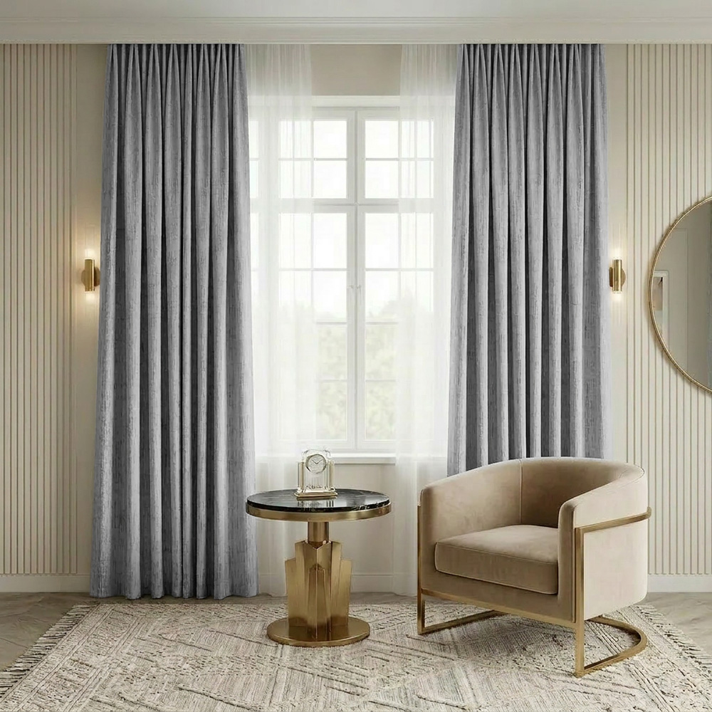 VALENCIA 109 Draperie de Catifea Texturata Valencia Blackout 90% Gri Cenusiu - imagine 1