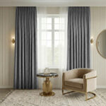 Draperie de Catifea Texturata Valencia Blackout 90% Gri Antracit