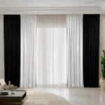 Draperie de Catifea Duo / Alb- Negru