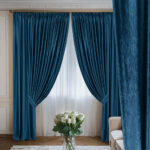 Draperie de Catifea Texturata Tokyo Blackout 80% Albastru