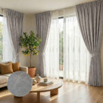 Draperie Cairo Luxury din Catifea cu Insertii   Blackout 80 % Gri Deschis