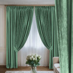Draperie de Catifea Texturata Tokyo Blackout 80% Verde Deschis