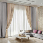 Draperie de Catifea Duo / Gri-Crem