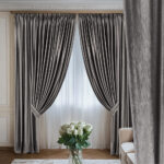 Draperie de Catifea Texturata Tokyo Blackout 80% Gri Lila