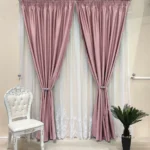 Draperie de Stofa Shine cu Textura Groasa 90% Blackout Roz