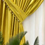 Draperie de Catifea Texturata  Tokyo Blackout 80% Mustar - imagine 3