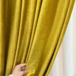 Draperie de Catifea Texturata  Tokyo Blackout 80% Mustar - imagine 2