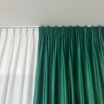 Draperie de Catifea Duo / Crem cu Verde - imagine 2