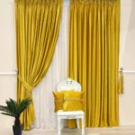 Draperie de Catifea Texturata  Tokyo Blackout 80% Mustar - imagine 4