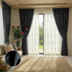 Draperie Lyon Luxury din Catifea cu Insertii   Blackout 70 % Negru