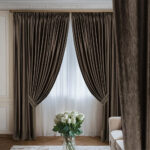 Draperie de Catifea Texturata Tokyo Blackout 80% Maro