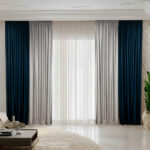 Draperie de Catifea Duo/ Navy-Grii Deschis