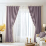 Draperie de Catifea Premium Blackout 100% Gri Lila