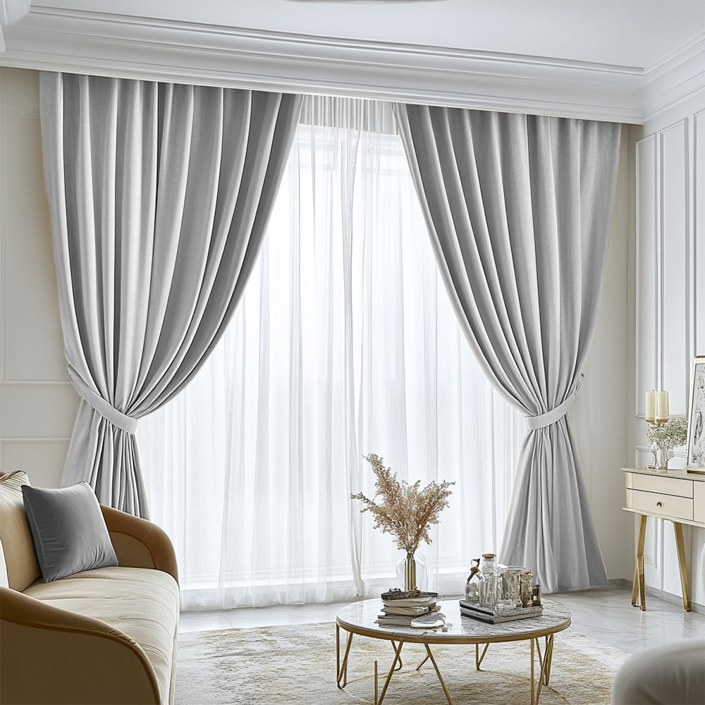 panama-205.jpg Draperie de Catifea Premium Blackout 100% Silver - imagine 1