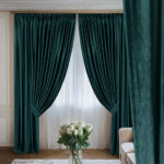 Draperie de Catifea Texturata Tokyo Blackout 80% Verde