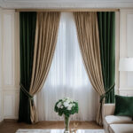 Draperie de Catifea Duo / Verde-Bej
