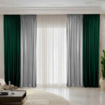 Draperie de Catifea Duo / Verde-Gri