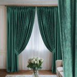 Draperie de Catifea Texturata Tokyo Blackout 80% Verde Nil