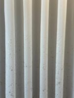 Perdea Matase Sintetica Alba cu Insertii Aurii - imagine 4