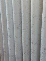 Perdea Matase Sintetica Alba cu Insertii Aurii